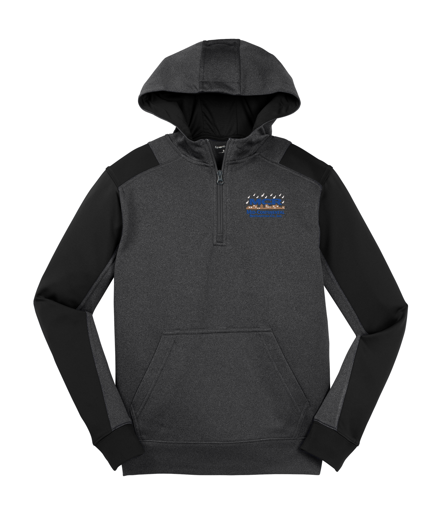 Sport-Tek Tech Fleece Colorblock 1/4-Zip Hooded Sweatshirt