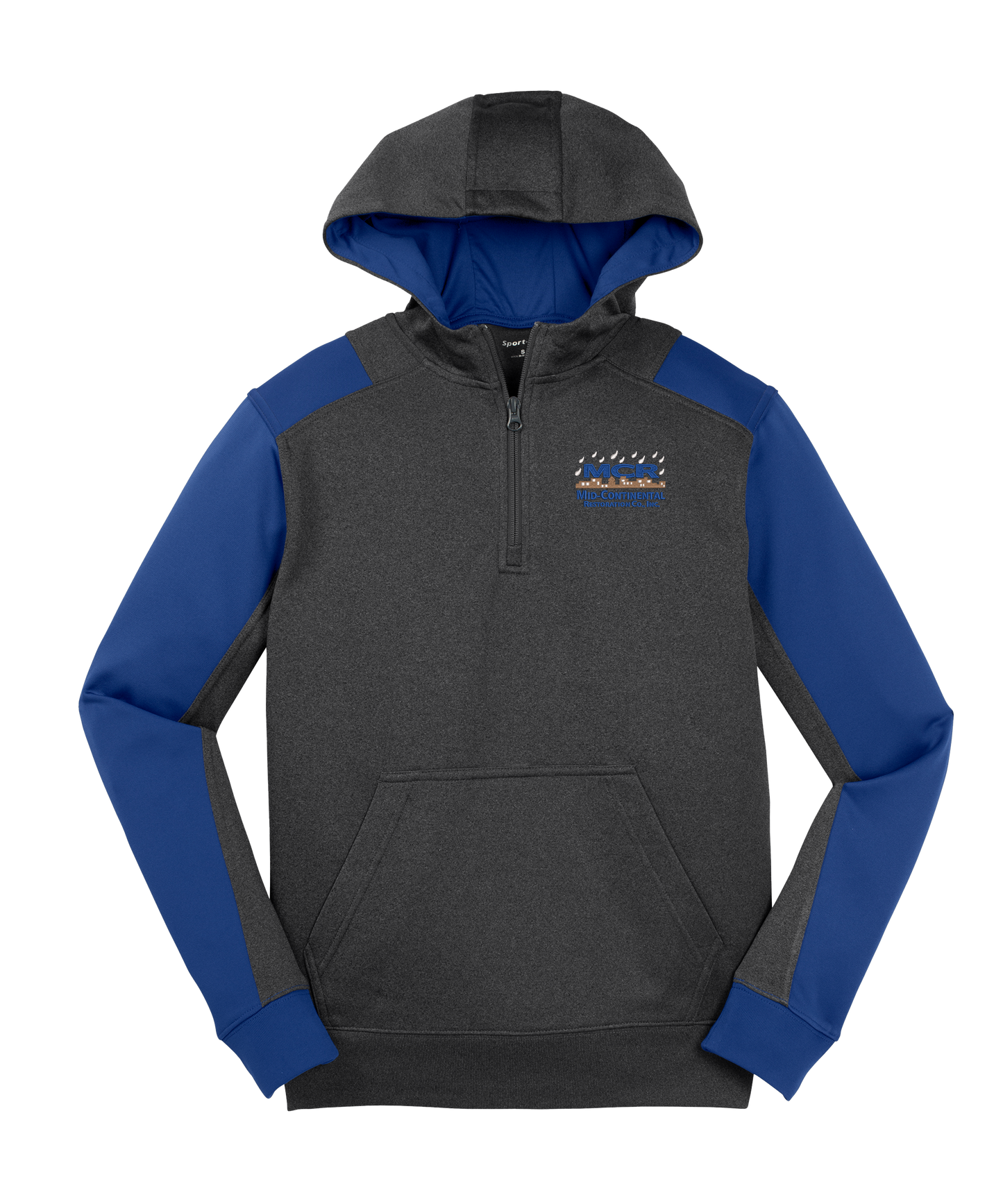 Sport-Tek Tech Fleece Colorblock 1/4-Zip Hooded Sweatshirt